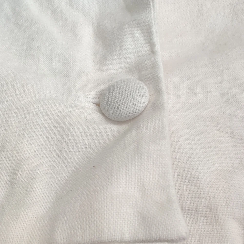 Abercrombie & Fitch Linen Blend Cropped Blazer In White Size Medium - Picture 5 of 7